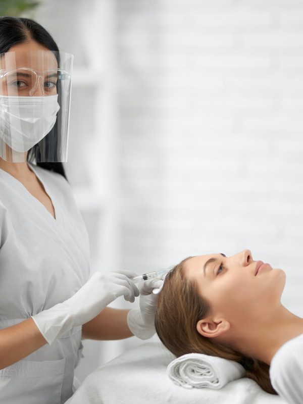Procedure for improvements growth hair in beauty salon